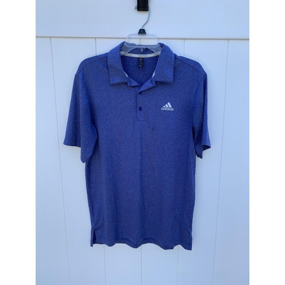 Adidas Mens Blue Short Sleeve Performance Golf Polo Sz Small